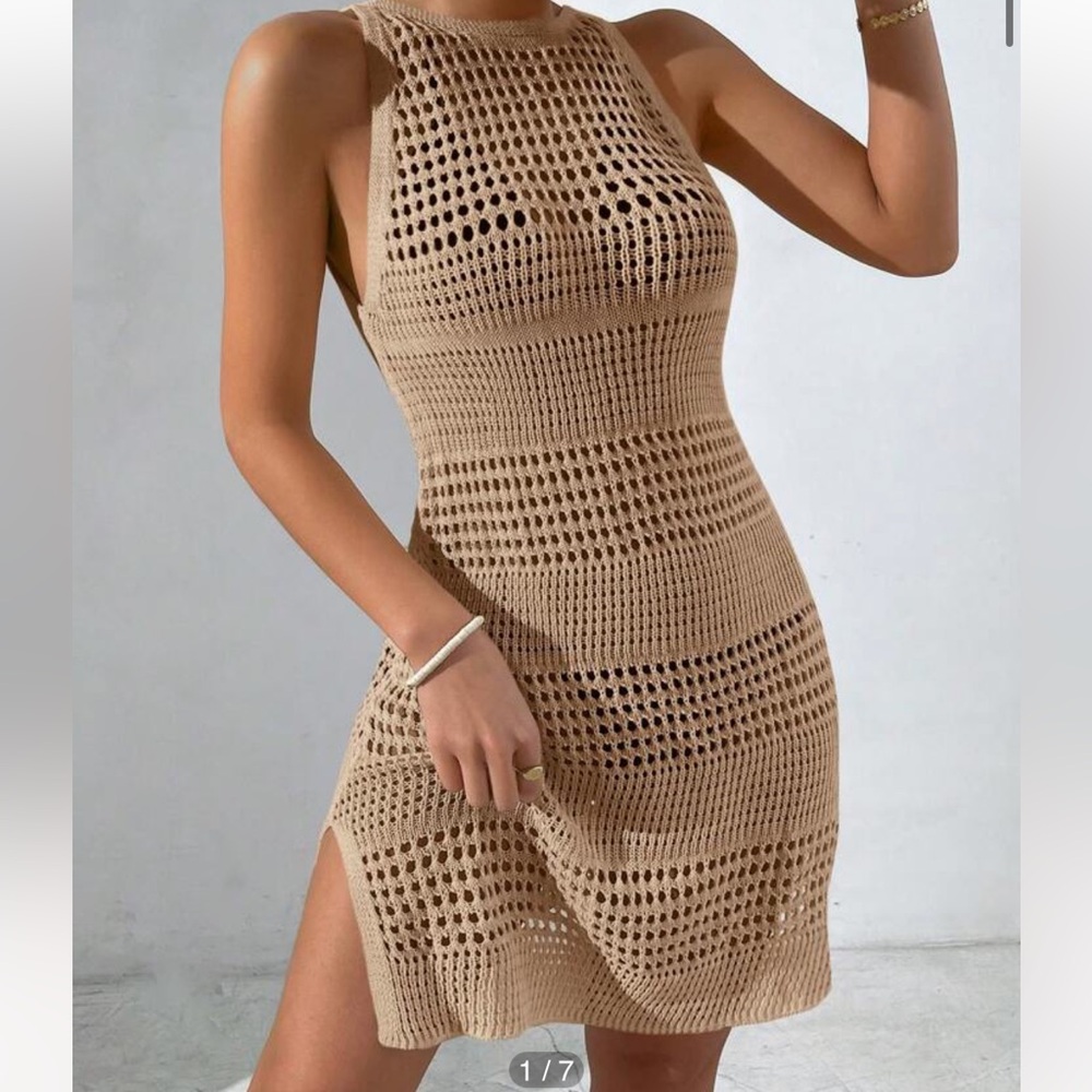 Shein women cut out back and side slit swim coverup  size L(8/10)